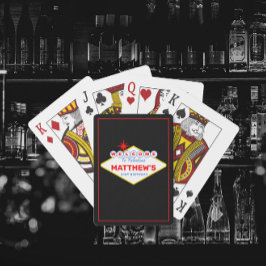 Vegas Sign Casino Nacht Persoonlijk Pokerkaarten