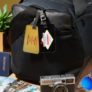 Vegas Sign Casino Thema Bagagelabel