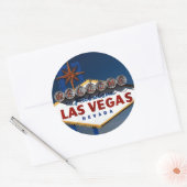 Vegas Sign Dusk Ronde Sticker (Envelop)