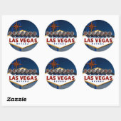 Vegas Sign Dusk Ronde Sticker (Vel)