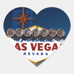 Vegas Sign Dusk Wedding Hearts Hart Sticker