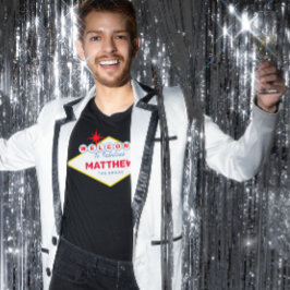 Vegas Sign Feestelijke Naam en Gelegenheid T-shirt