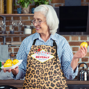 Vegas Sign Leopard Print Persoonlijk  Schort