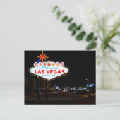 Vegas Sign Night Briefkaart (Staand voorkant)