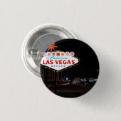 Vegas Sign Night Ronde Button 3,2 Cm (Voorkant /achterkant)