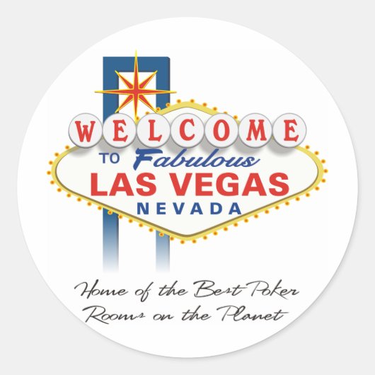 Vegas Sign Ronde Sticker (Voorkant)