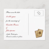 Vegas Sla de datumaankondiging op Aankondigingskaart (Achterkant)