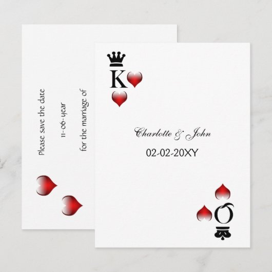 Vegas Sla de datumaankondiging op Aankondigingskaart (Voorkant / Achterkant)