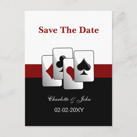 Vegas Sla de datumaankondiging op Aankondigingskaart (Voorkant)