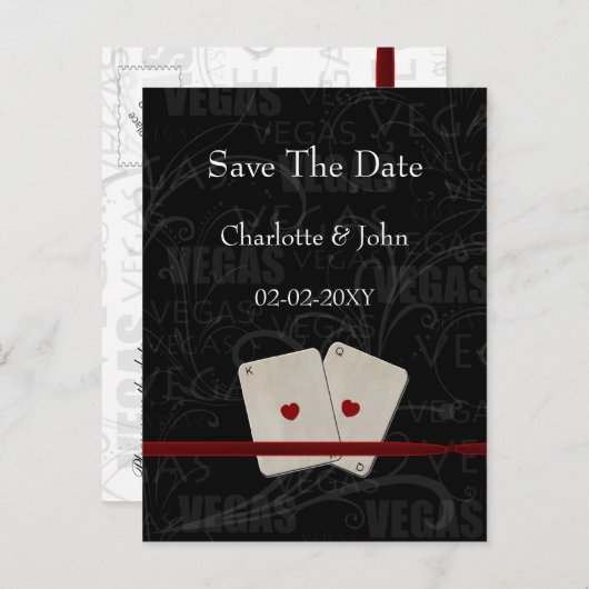 Vegas Sla de datumaankondiging op Aankondigingskaart (Voorkant / Achterkant)