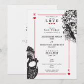 Vegas Speelkaarten Sugar Skull bruiloft uitnodigin Kaart (Voorkant / Achterkant)