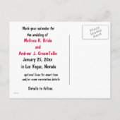 Vegas Strip Wedding Save the Date Showgirl Aankondigingskaart (Achterkant)