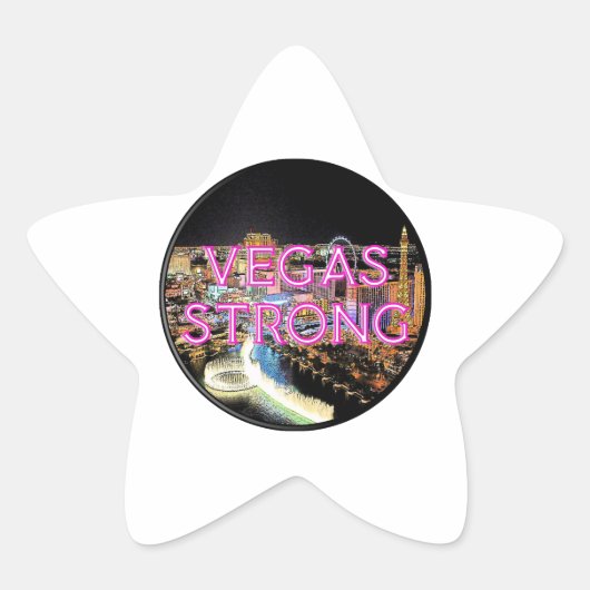 Vegas Strong Pink Ster Sticker (Voorkant)