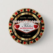Vegas Style Bachelorette Party - DIY City & State Ronde Button 5,7 Cm (Voorkant)