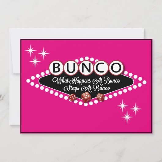 Vegas Style Bunco Invite Kaart (Voorkant)