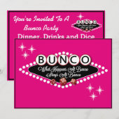 Vegas Style Bunco Invite Kaart (Voorkant / Achterkant)