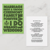 Vegas Style Wedding Invitation Kaart Plaatst (Voorkant / Achterkant)