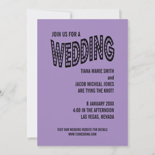 Vegas Style Wedding Invitations Kaart (Achterkant)
