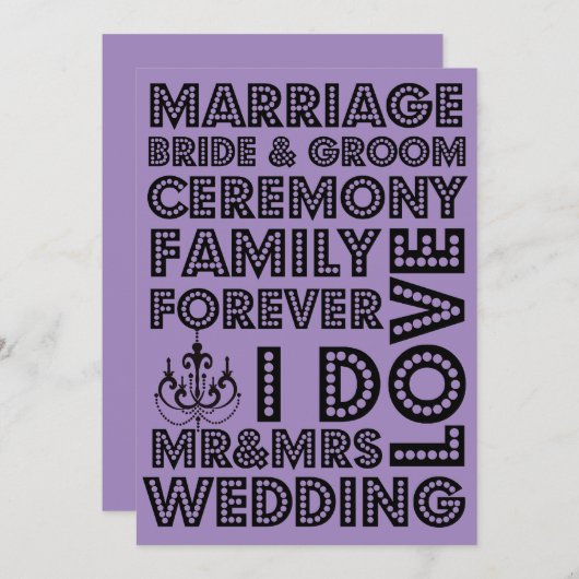 Vegas Style Wedding Invitations Kaart (Voorkant / Achterkant)