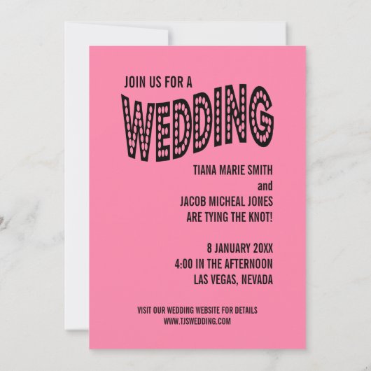 Vegas Style Wedding Invitations Kaart (Achterkant)