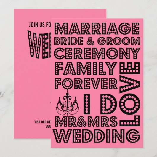 Vegas Style Wedding Invitations Kaart (Voorkant / Achterkant)