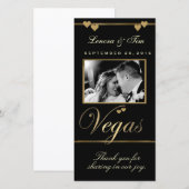 Vegas thema dank je fotokaart bedankkaart (Voorkant / Achterkant)