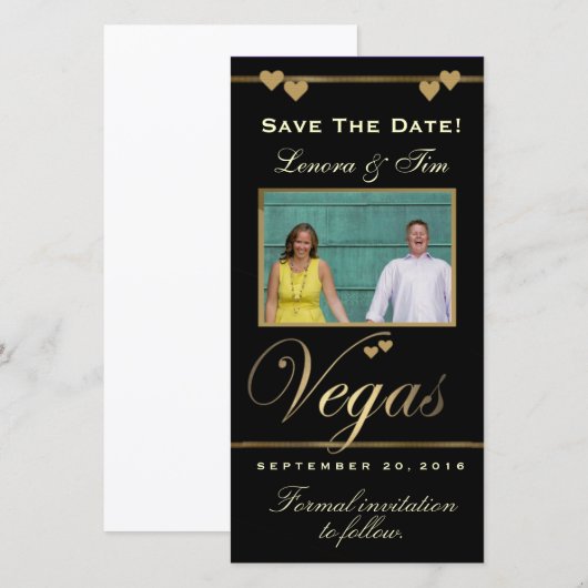 Vegas thema sla de datum foto kaart op (Voorkant / Achterkant)