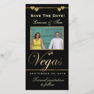 Vegas thema sparen de datumfotokaart save the date
