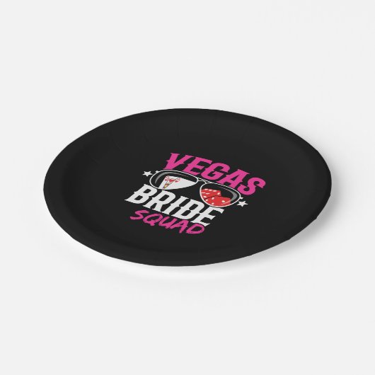 Vegas Trouw Bruidsmeisjes Groep Vegas Bachelorette Papieren Bordje (Gekanteld)