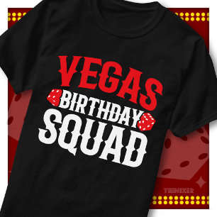 Vegas Verjaardagsploeg Casino Dobbelsteen Groep Fe T-shirt