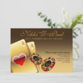 Vegas VIP Ontvangst CONTACTEER ME OM NAAM OP CHIPS Kaart (Staand voorkant)