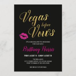 Vegas voor Vows Bachelorette Itinerary Programmakaart