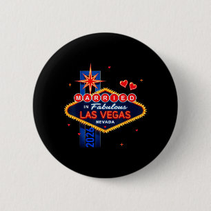 Vegas vrijgezellenfeest getrouwd in Vegas bruidego Ronde Button 5,7 Cm