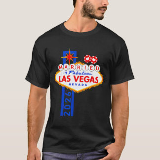 Vegas vrijgezellenfeest getrouwd in Vegas bruidego T-shirt