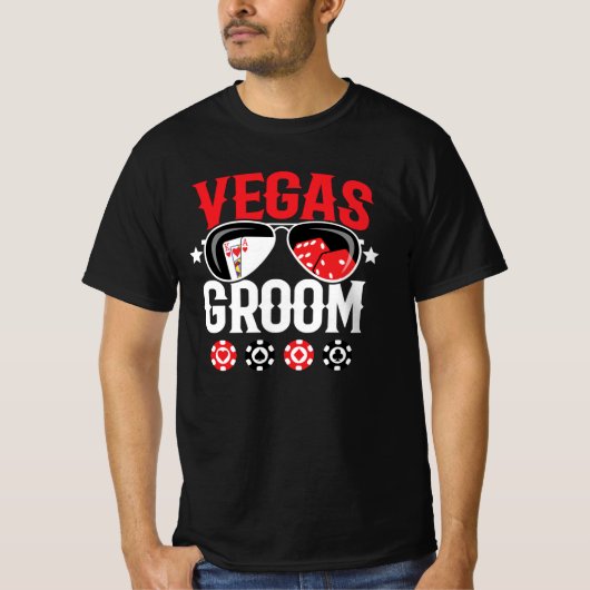 Vegas Wedding - Groom - Vegas Bachelor Party Squad T-shirt (Voorkant)