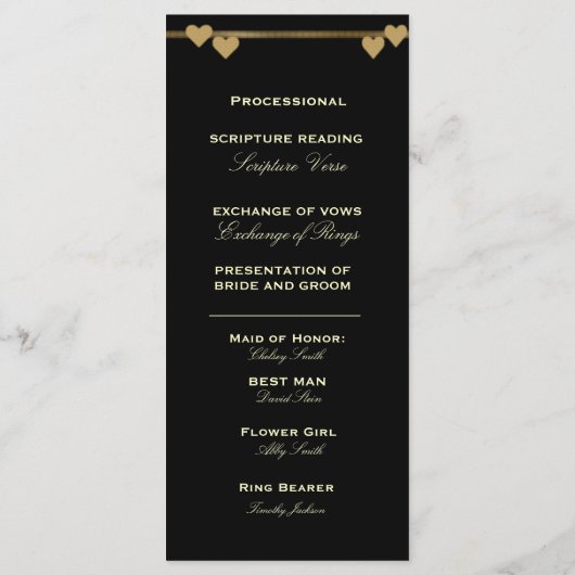 Vegas Wedding Program Sjabloon (Achterkant)