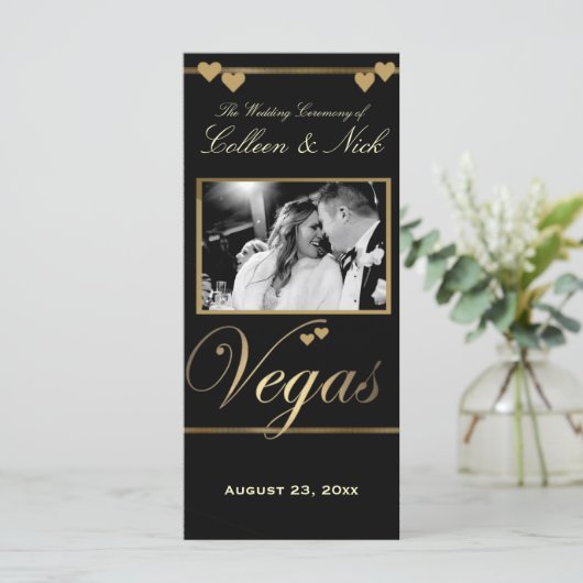Vegas Wedding Program Sjabloon (Staand voorkant)