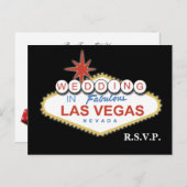 Vegas Wedding rsvp-kaart Uitnodiging Briefkaart (Voorkant / Achterkant)