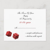 Vegas Wedding rsvp-kaart Uitnodiging Briefkaart (Achterkant)