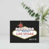 Vegas Wedding rsvp-kaart Uitnodiging Briefkaart (Staand voorkant)