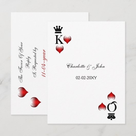 Vegas Wedding rsvp-kaart Uitnodiging Briefkaart (Voorkant / Achterkant)