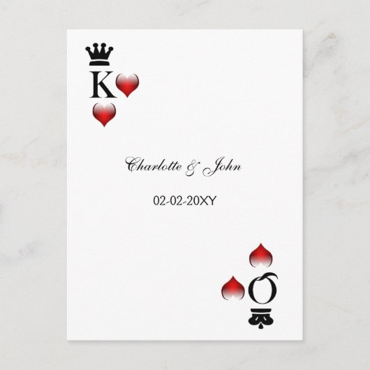 Vegas Wedding rsvp-kaart Uitnodiging Briefkaart (Voorkant)