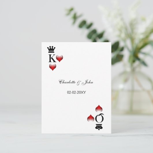Vegas Wedding rsvp-kaart Uitnodiging Briefkaart (Staand voorkant)