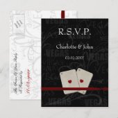 Vegas Wedding rsvp-kaart Uitnodiging Briefkaart (Voorkant / Achterkant)