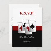 Vegas Wedding rsvp-kaart Uitnodiging Briefkaart (Voorkant / Achterkant)