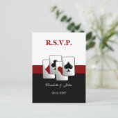 Vegas Wedding rsvp-kaart Uitnodiging Briefkaart (Staand voorkant)