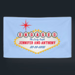 Vegas Welcome Sign Style Personaliseren Spandoek<br><div class="desc">Unieke Las Vegas welkomstgebarentaal Jouw tekst en achtergrondkleur</div>