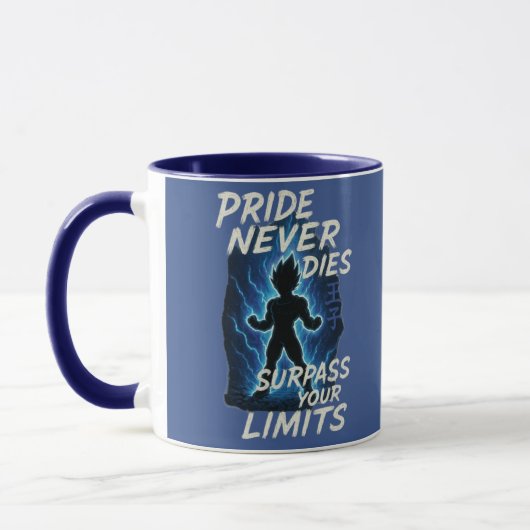 Vegeta Inspired Quote Mug – Never Give Up Energy Mok (Links)