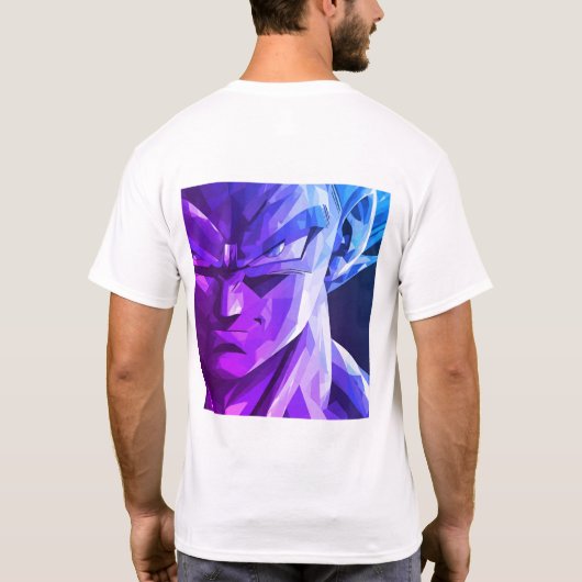 Vegeta Super Saiyan Blue Geometric Art T-Shirt (Achterkant)