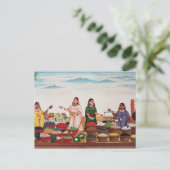 Vegetable and Spice Market at Benares, c.1840 (gou Briefkaart (Staand voorkant)